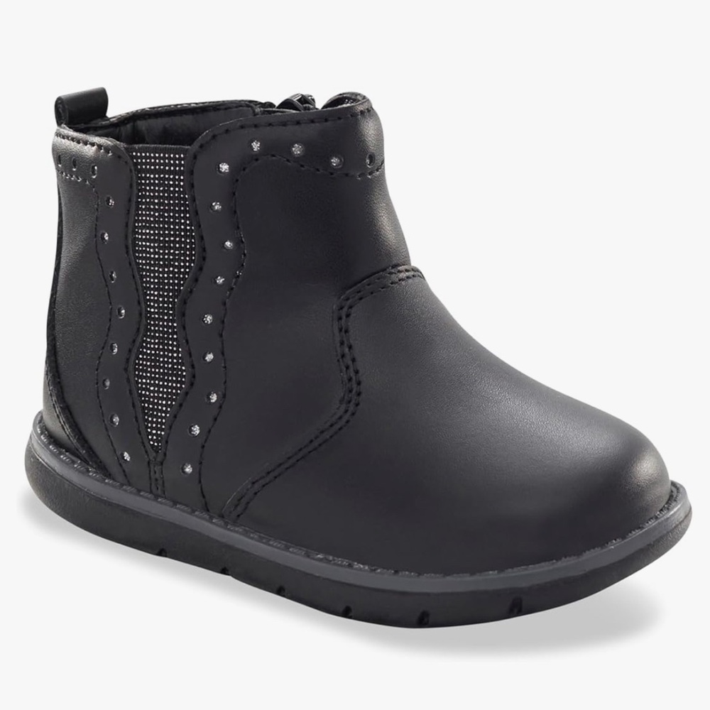 Brand New Stride Rite Toddler Girl’s Lena Black Boots, Size 9, NWT